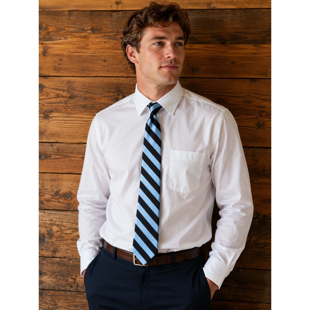 Ted Baker Necktie Mens OS Blue Black Excellent Silk Striped Paisley Lining USA